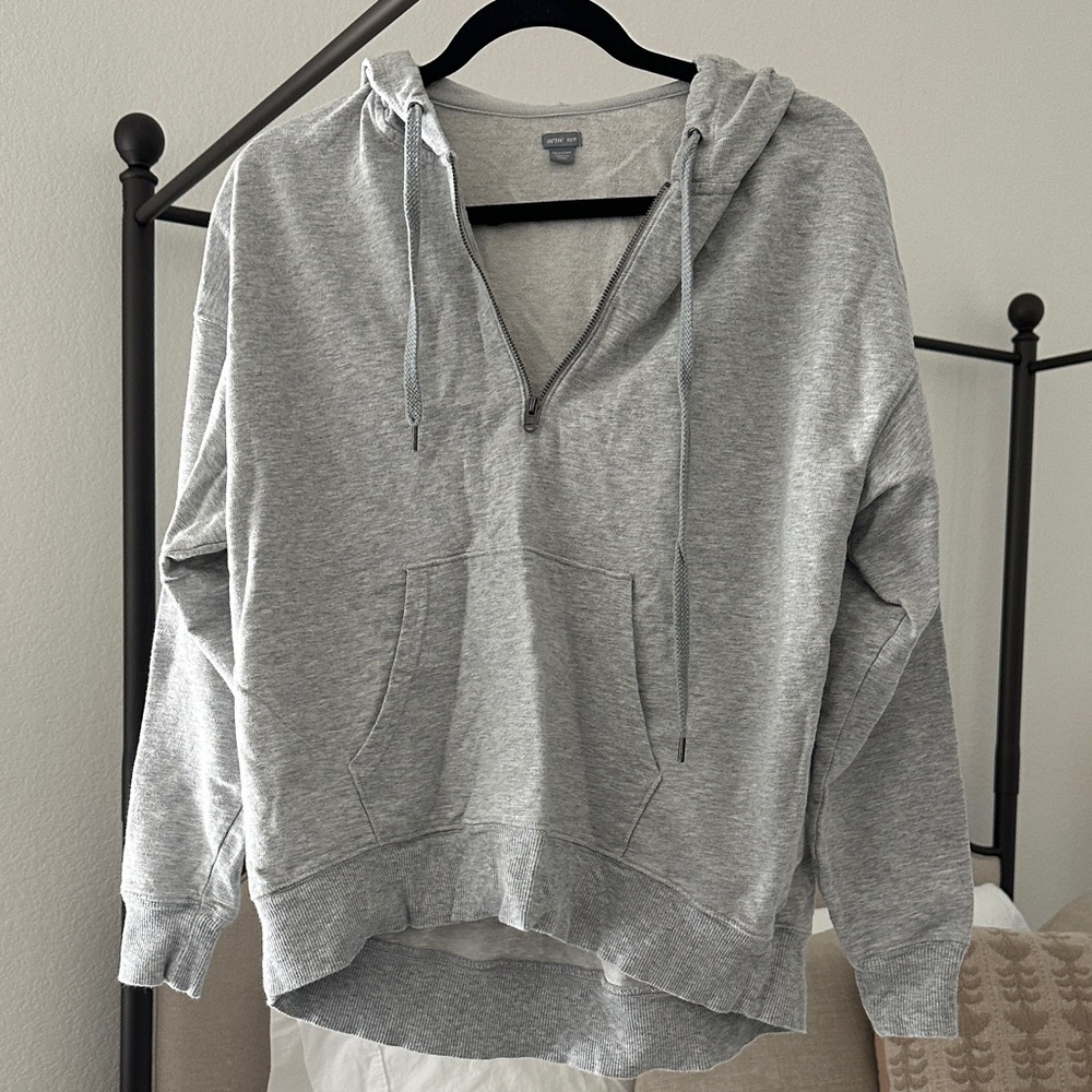 Aerie Gray Zip-Up Hoodie